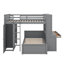 Lit mezzanine double avec lit autonome, tablettes, bureau et garde-robe-167959494