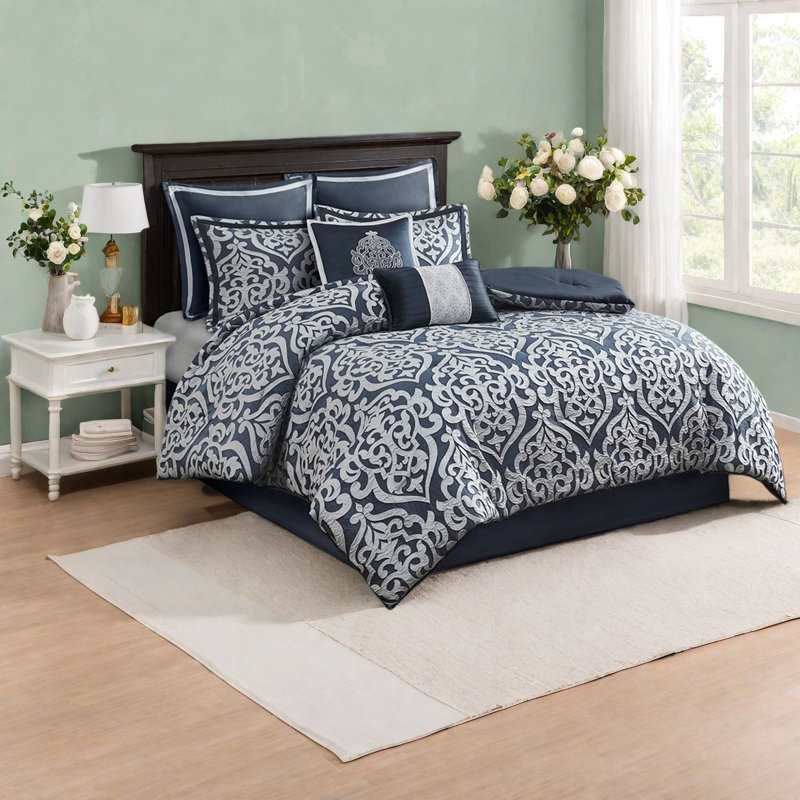 Ensembles de literie de luxe en damas de jacquard de polyester pour la maison moderne