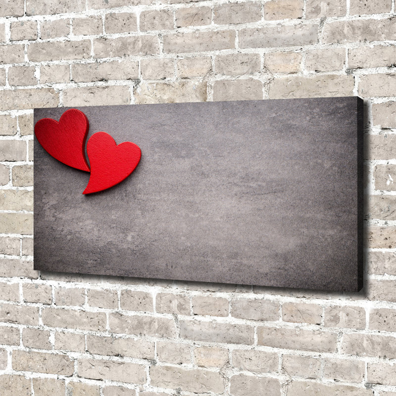 Red Hearts - Wrapped Canvas Print
