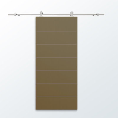 96'' Hollow Paneled Painted without Installation Hardware Kit Barn Door