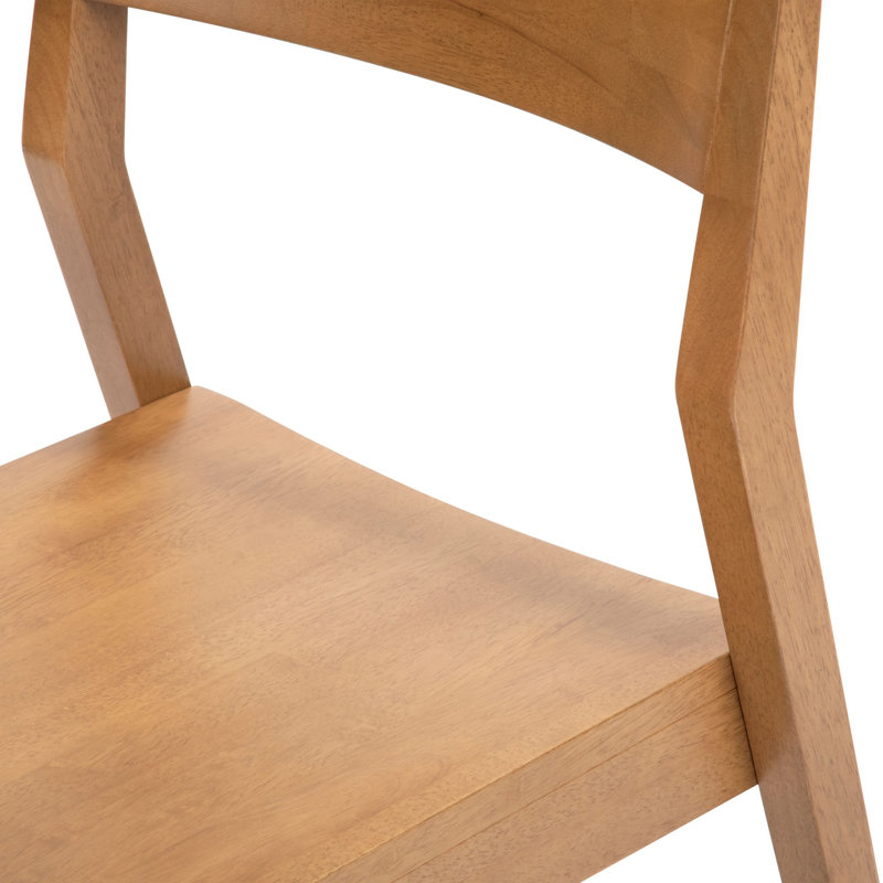 Linzy Solid Wood Modern Side Chair, Pecan