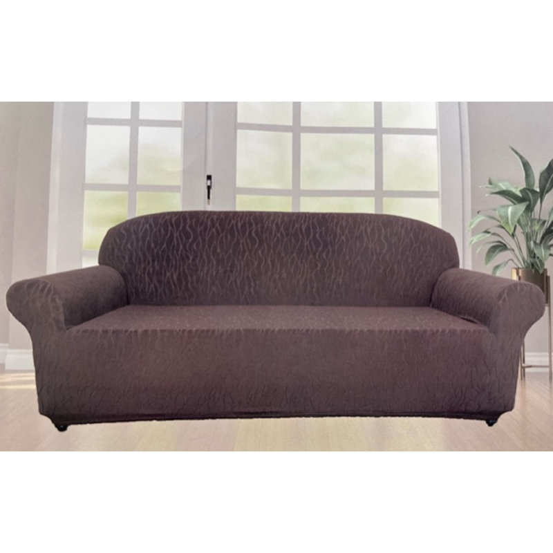 Housses de canapé à coussins carrés extensibles, Brun, H 75 po x l 65 po x P 2 po
