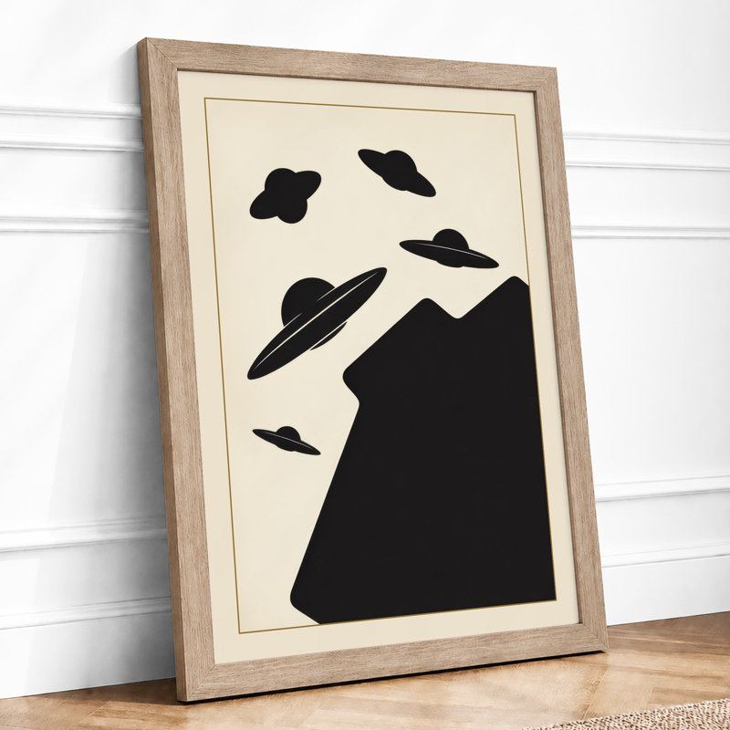 UFO Landscape Minimalist - Print, A2 - 59.4 x 42.0 cm, Oak