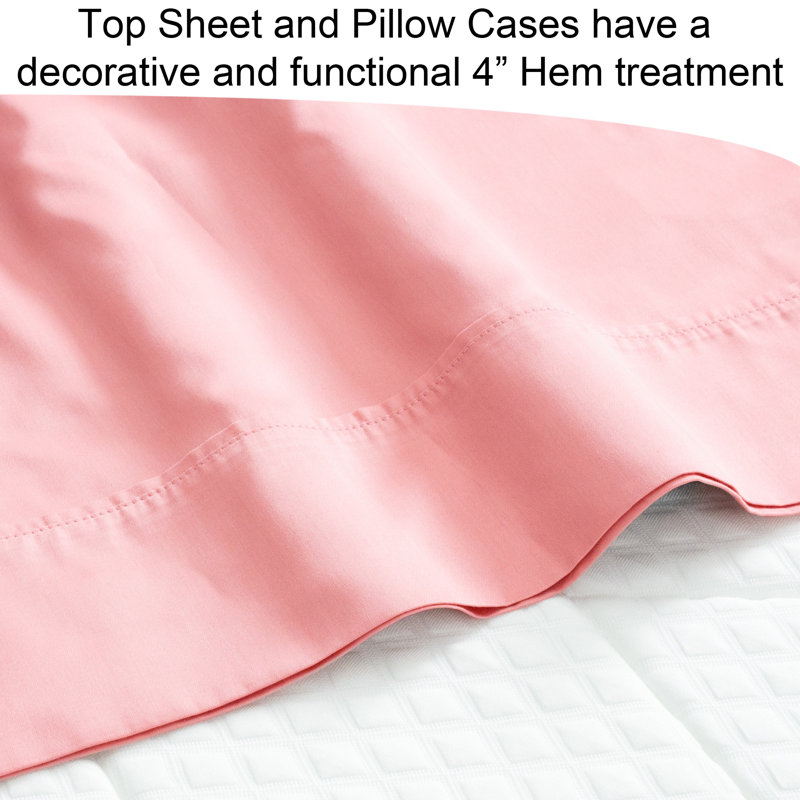 Ensemble de draps 300 fils en coton BedTite, Mauve, Ensemble de draps pour très grand lit californien