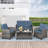 4 Piece  Rattan Sofa Seating Group with Cushions-290430295