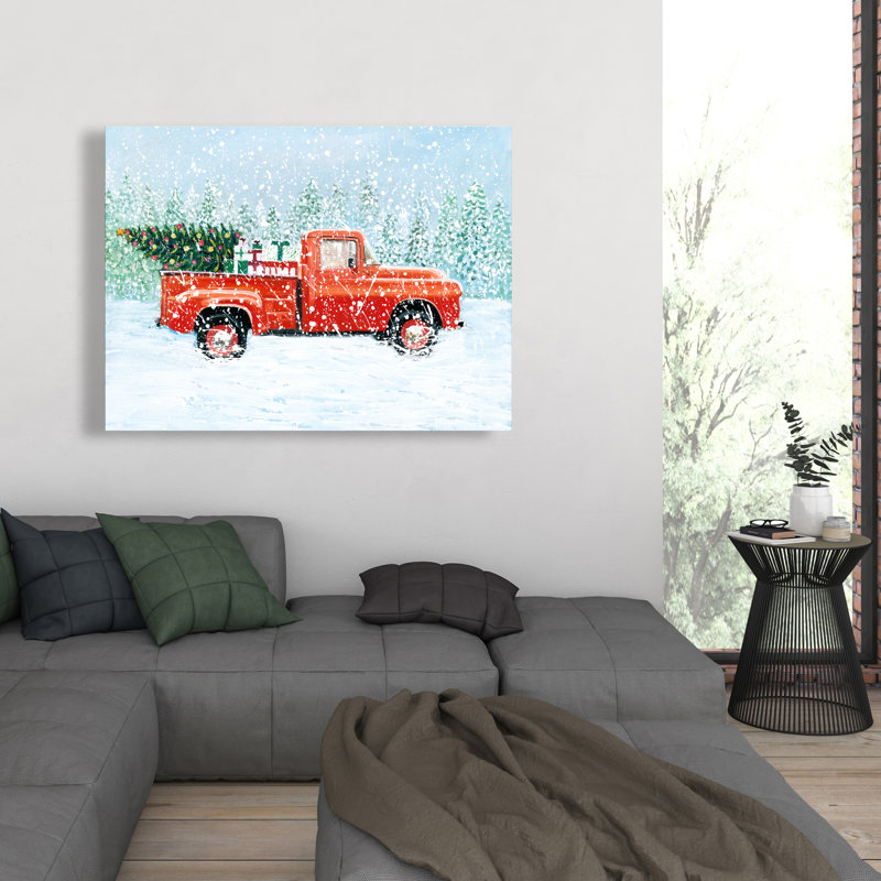 Camion d'arbre de Noël - Toile de voiture bleue pour la décoration intérieure
