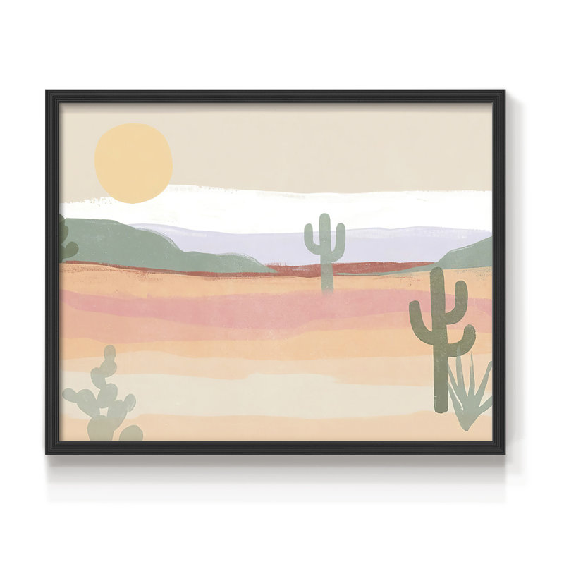 Cactus Plateau II -Framed Print - Restickable, H 8 po x l 10 po, Noir, noir, noir, noir