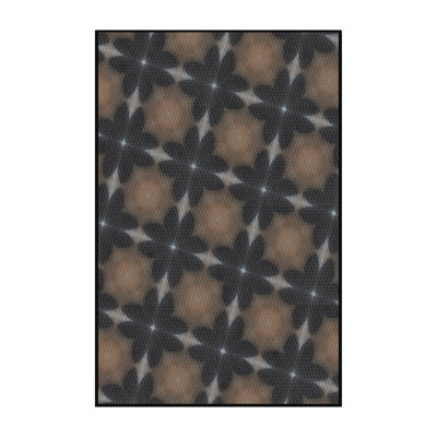 Tapis noir/brun à motifs
