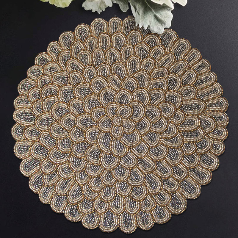 Polyester Embroidered Round Placemat