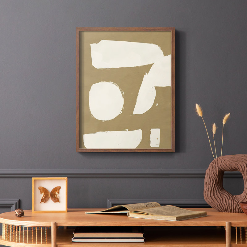 Chunky Abstract I, reproduction encadrée - bois massif, Brun, H 10 po x l 8 po