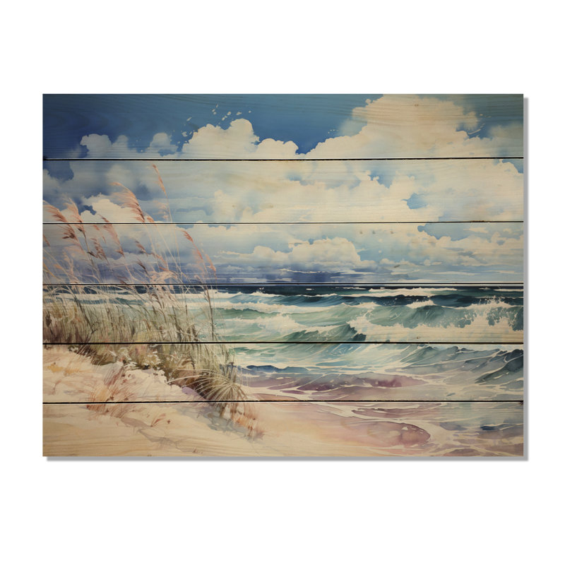 «Beach Grass Landscape I» sur bois, H 30 po x l 40 po x P 0,78 po