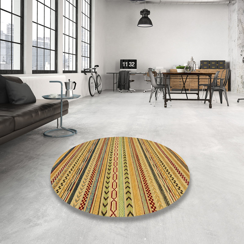 Abstract Indoor Rug, Round 7'