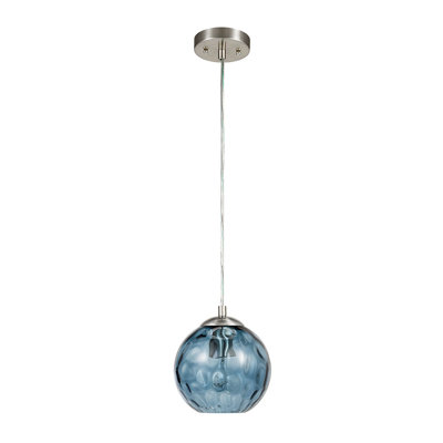 Mackey Azura Hammered Blue Glass Pendant