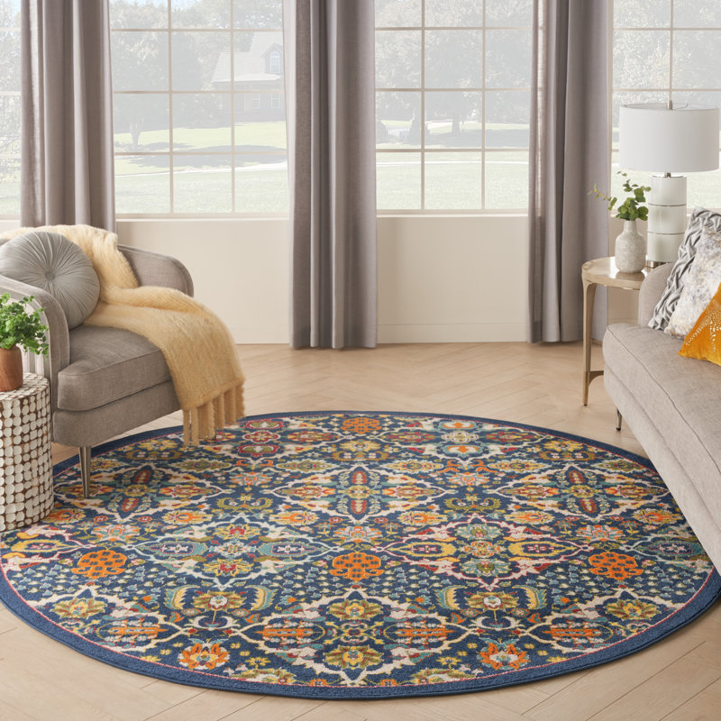 Whiteley Oriental Indoor Rug, Round 7'10"