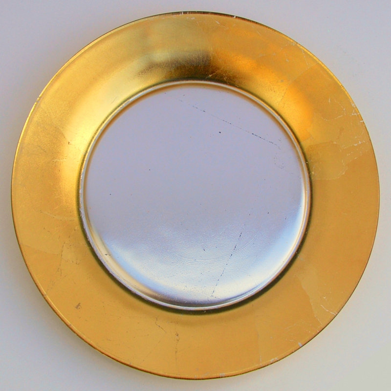 Assiette à hors-d'œuvre 7,5 po, Argenté/doré