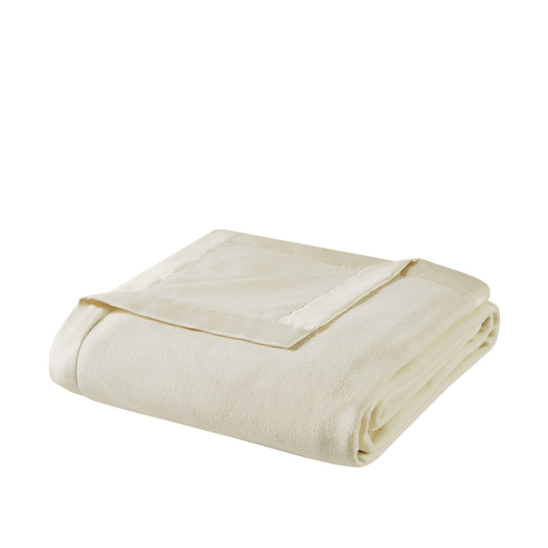 Couverture en micropolaire double / grand, Ivoire ivoire, Grand lit