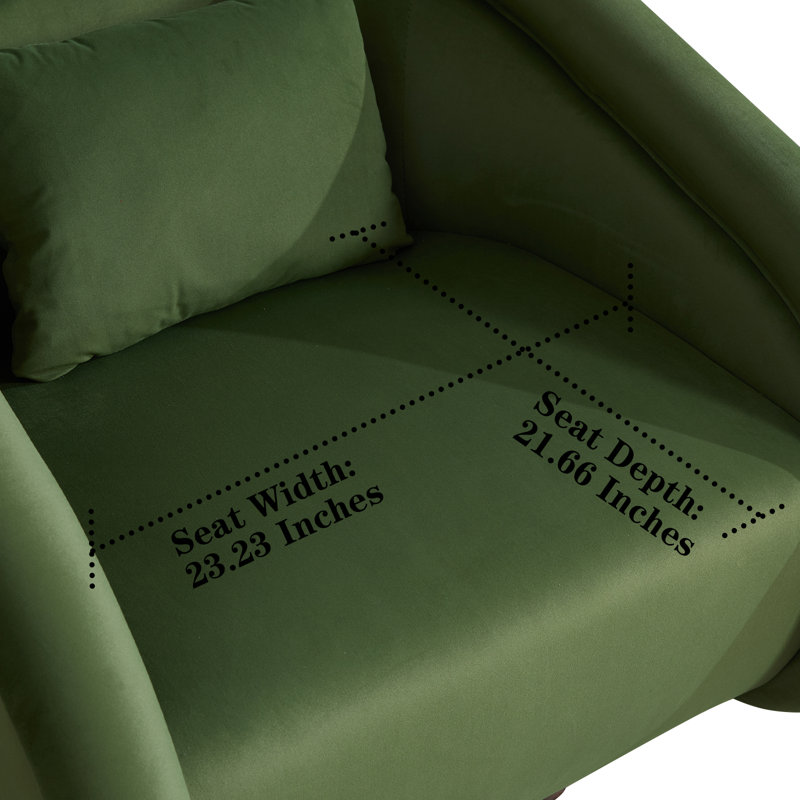 Chaise de salon standard en tissu d'ameublement pivotant, Green Velvet