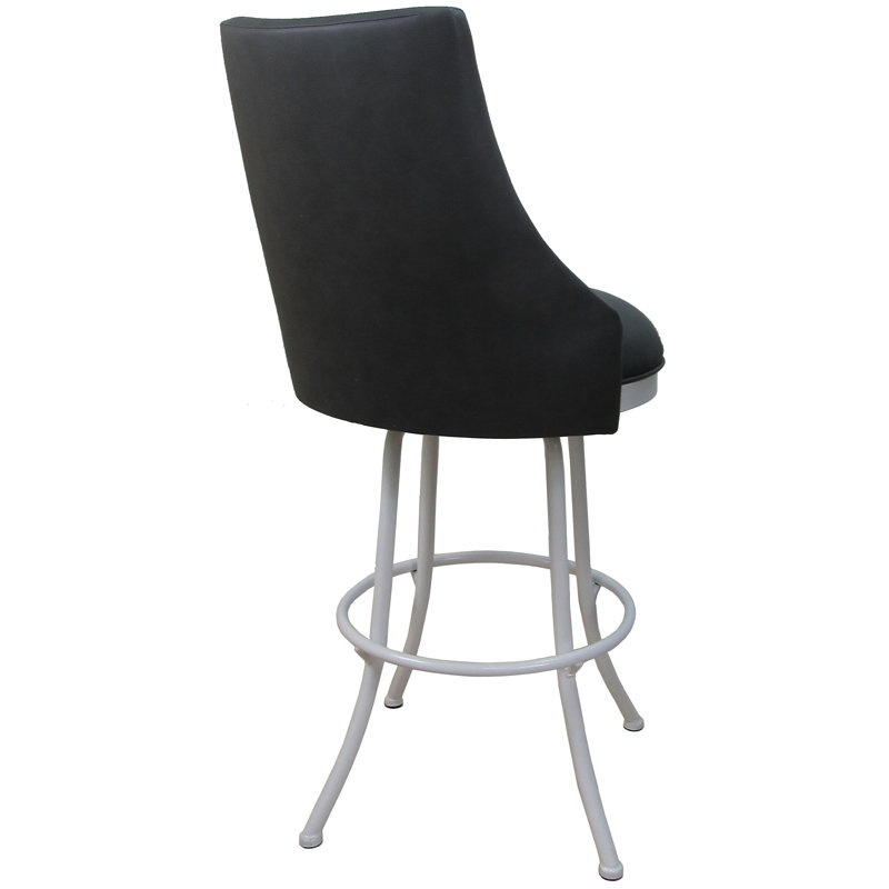 Comptoir pivotant, tabouret de bar et très grand Paulsboro, Blanc, gris, Tabouret de bar (siège d'une hauteur de 30 po)