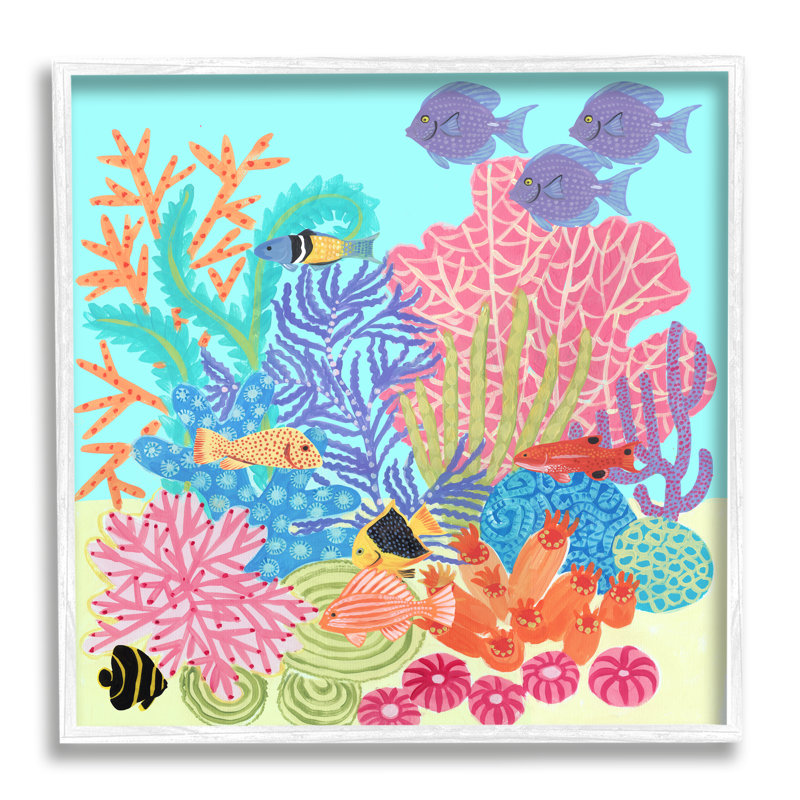 Impression sur toile "Bold Coral Reef Underwater" - Floater Frame, H 12 po x l 12 po x P 1,5 po