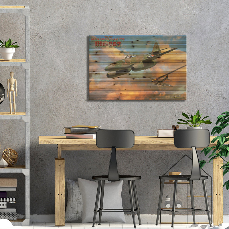 " Me-262 " by Larry Grossman, 26" H x 40" W x 1.5" D