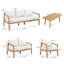 Ensemble de conversation d'extérieur en bois d'acacia 7 places avec coussins beiges