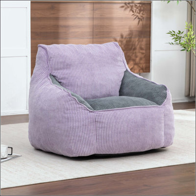 Fauteuil à billes géant pour adultes, fauteuils à billes confortables en velours côtelé avec accoudoirs pour le salon de la chambre à coucher, fauteuils à canapé paresseux pour adultes avec rembourrage inclus