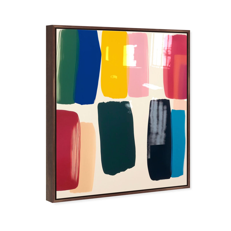 Oliver Gal CaliSunset II Abstract - Hand-Applied Glass Coat Framed Canvas Art, Brown, 30" H x 24" W