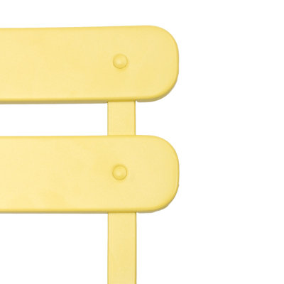 Yellow Patio Bistro Balcony Of 3 Pieces, Metal Chair Table, Strong Build With Rust Resistance, Foldable For Space Utilization, Easy To Clean, Cushions Pieces Furniture - Yellow, Rust- Powder-Coated