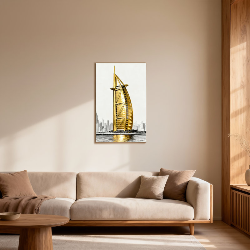 Scénario et paysages urbains Golden Burj Al Arab, H 24 po x l 16 po