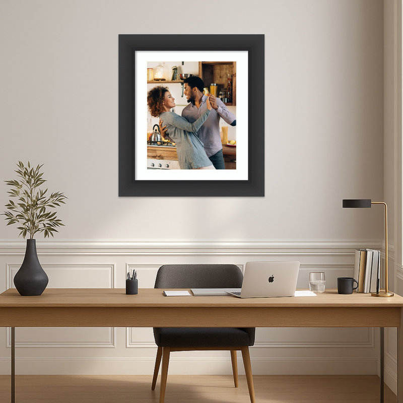 Sloped Picture Frame, Sloped Black, 20x24 Matted to 16x20