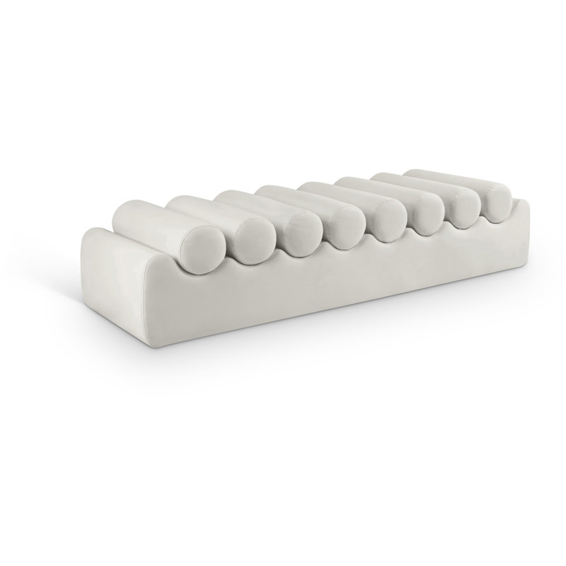 Rumble Vegan Leather Bench, Cream Vegan Leather, 16.5" H x 72" W x 22" D
