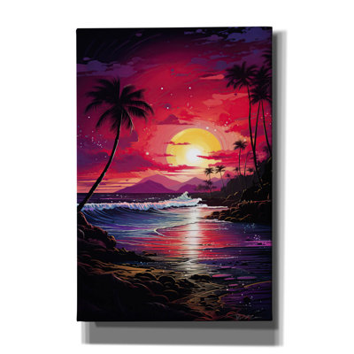 Art mural sur toile Highland Dunes «Tropical Sunset 2» par Momart