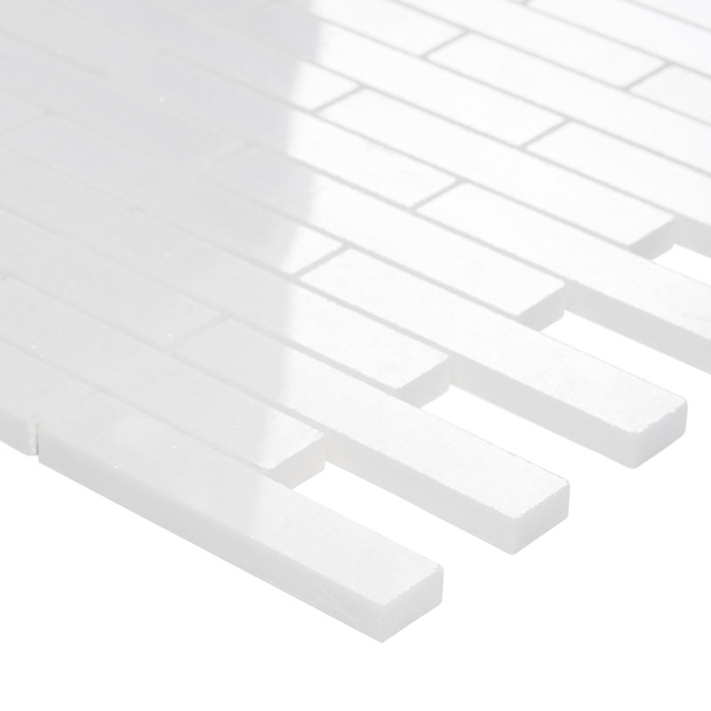 Thassos 0.75" x 4" Marble Linear Mosaic Wall Tile