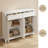 Modern Wave - Pattern Sideboard Cabinet with 2 Drawers, 4 Doors, 3 - Level Adjustable Shelves, Aluminum Arc Handles, Scandinavian Style, 3 Colors-1170117648