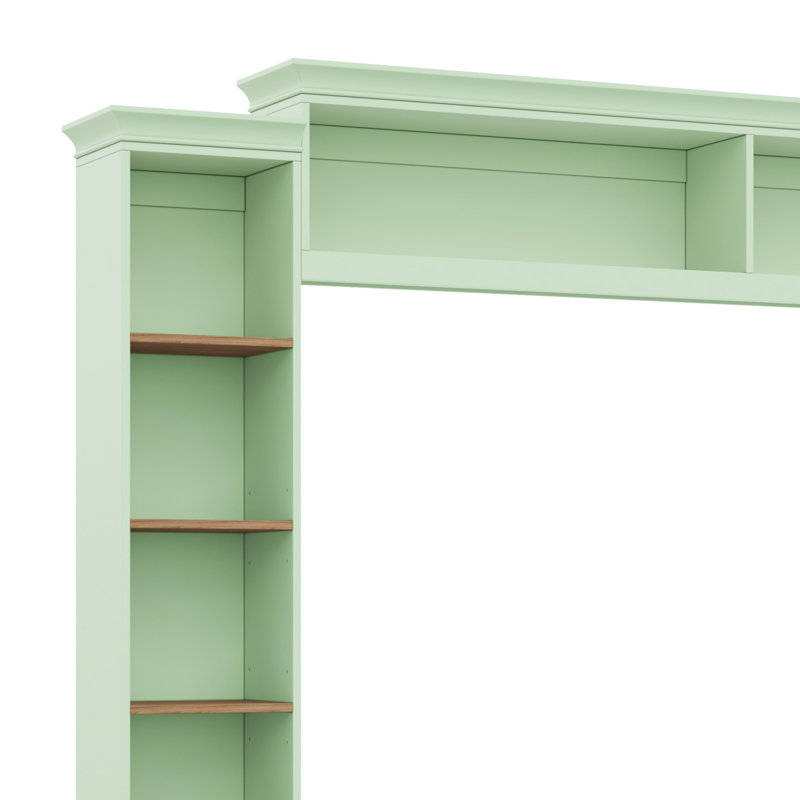 Meuble télé de 41 pouces pour téléviseurs jusqu'à 70 pouces, couleur menthe, élégant meuble multimédia rétro, tiroirs et système de gestion des câbles, étagères réglables en noyer, configuration des trous