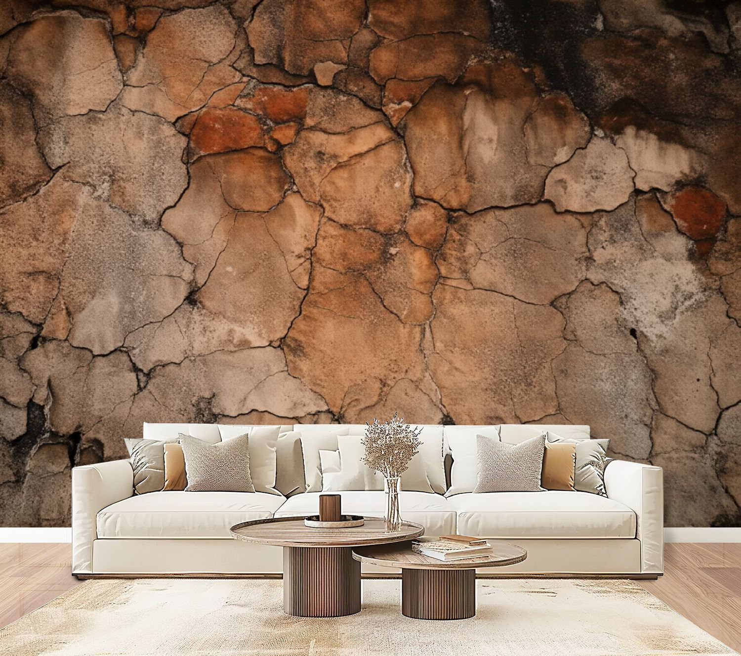 Red Barrel Studio® Peel and Stick Wallpaper Rustic Brown Stone Texture ...