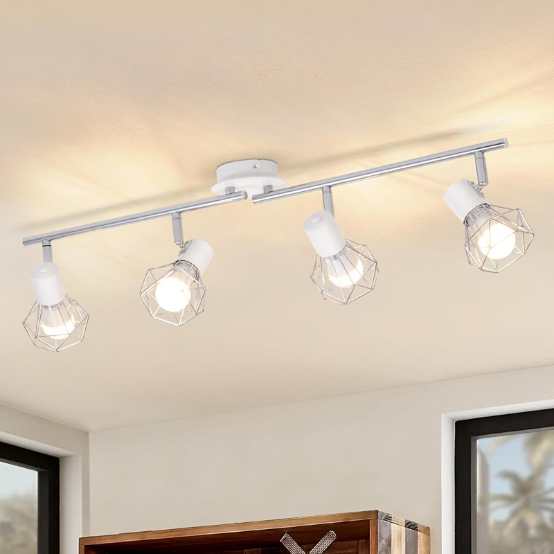 Ceiling Spotlight 4-Flame Ceiling Lamp - Ceiling Spotlights Vintage Retro E14 Industrial Swivel 350° Ceiling Light Metal Indoor for Living Room Children's Room Bedroom Kitchen