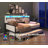 Daybed with Trundle, Farmhouse Daybed Frame with Sliding Barn Door Headboard and Charging Station & LED Light for Bedroom and Guest Room