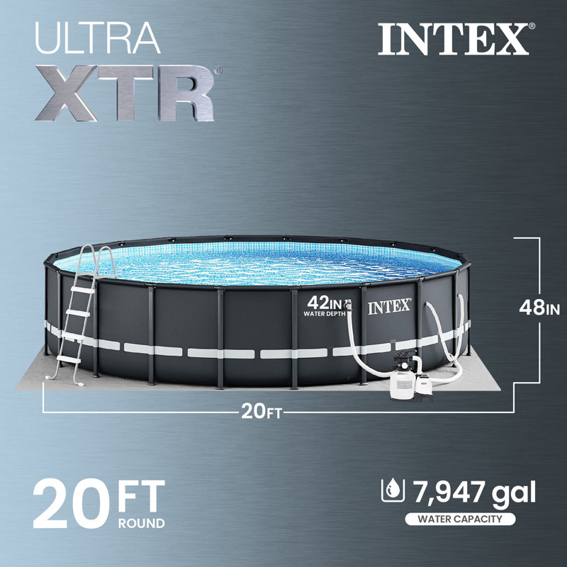 Intex Ultra XTR Frame 20'x48" Above Ground Pool and OptiFlow Premium Filter Sand, 20' x 48"