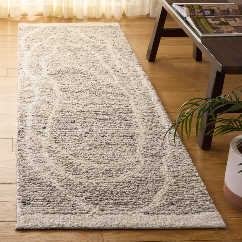 Tapis en laine touffeté à la main Natura 804, Tapis de couloir 2 pi 3 po x 8 pi