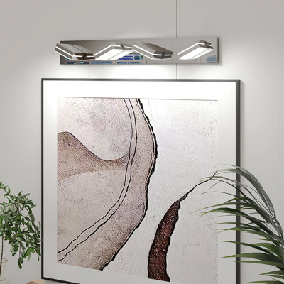 Applique murale à 4 lumières pour salle de bain et miroir moderne au fini chrome moderne à DEL, écoénergétique et facile à installer