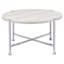 Table basse ronde en chêne blanc et chrome