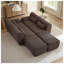 Canapé d'angle convertible 6 places en velours côtelé marron avec pouf, en forme de U, pour salon.-1953814945-1953814959
