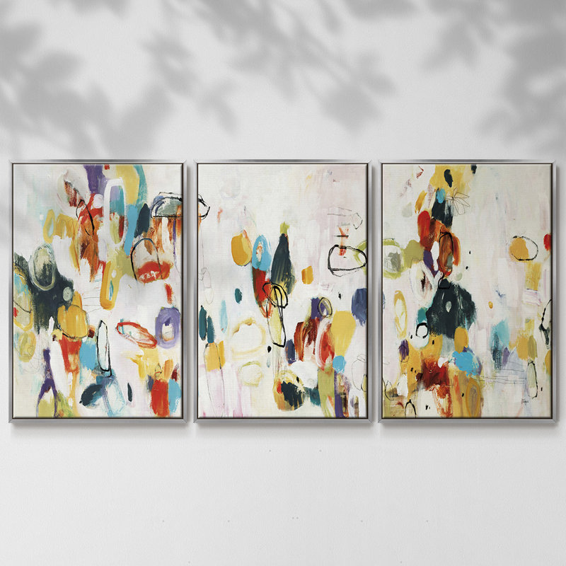 Breakout - Multi Piece Framed Canvas, 36" H x 75" W x 2" D, Silver