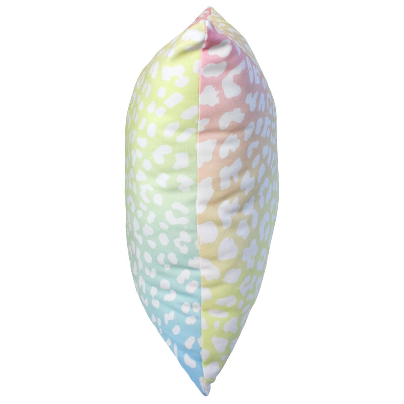 Animal Print Reversible Throw Pillow, Pastel Gradient