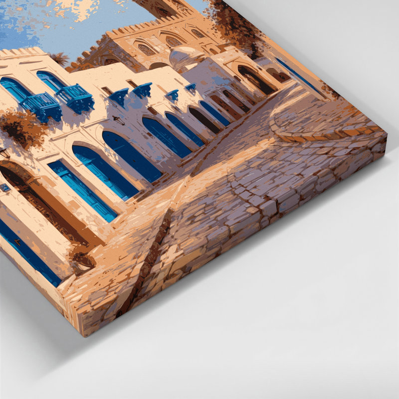 Cities Tunis Tunisia Beige Canvas Wall Art, 16" H x 16" W