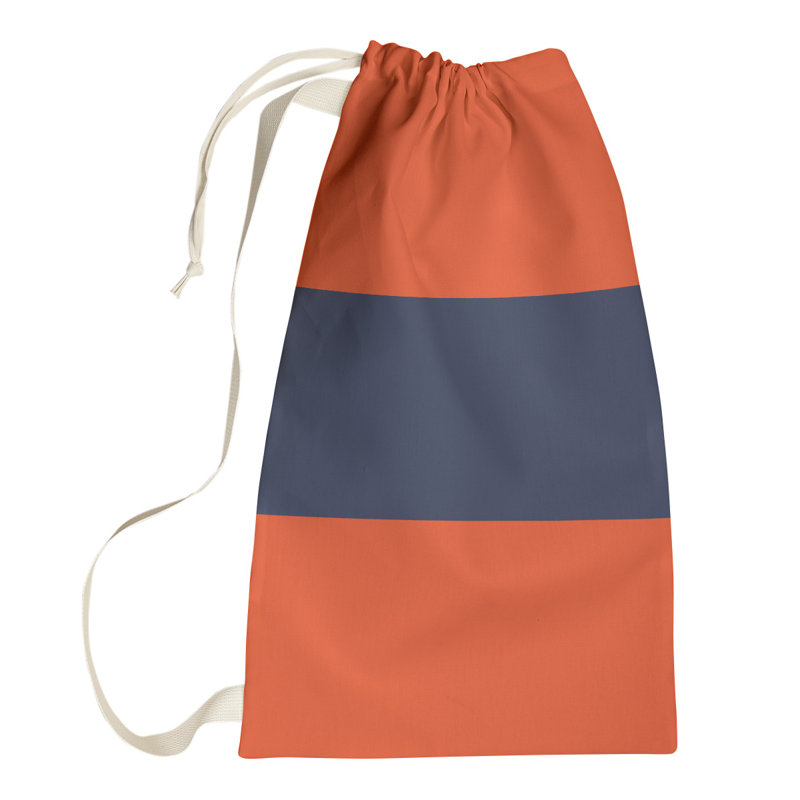 Nashville Fabric Laundry Bag with Handles, Small (29" H x 18" W x 1.5" D), Nashville Orange/Blue/Orange