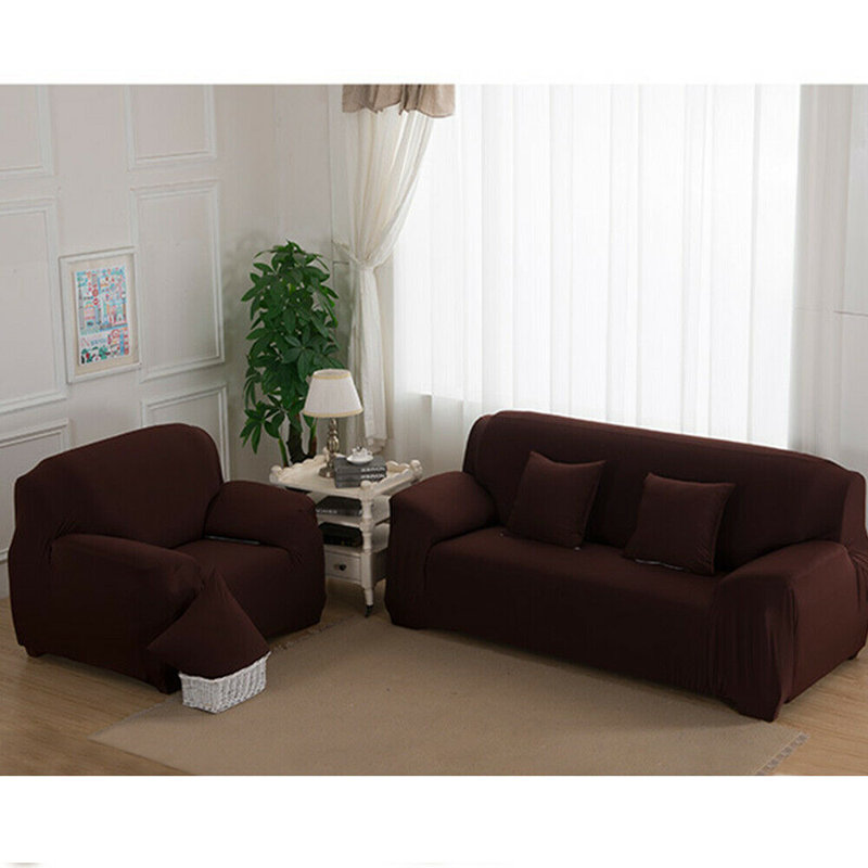 Housse pour canapé extensible 3 places, Café, H 45 po x l 72 po x P 30 po