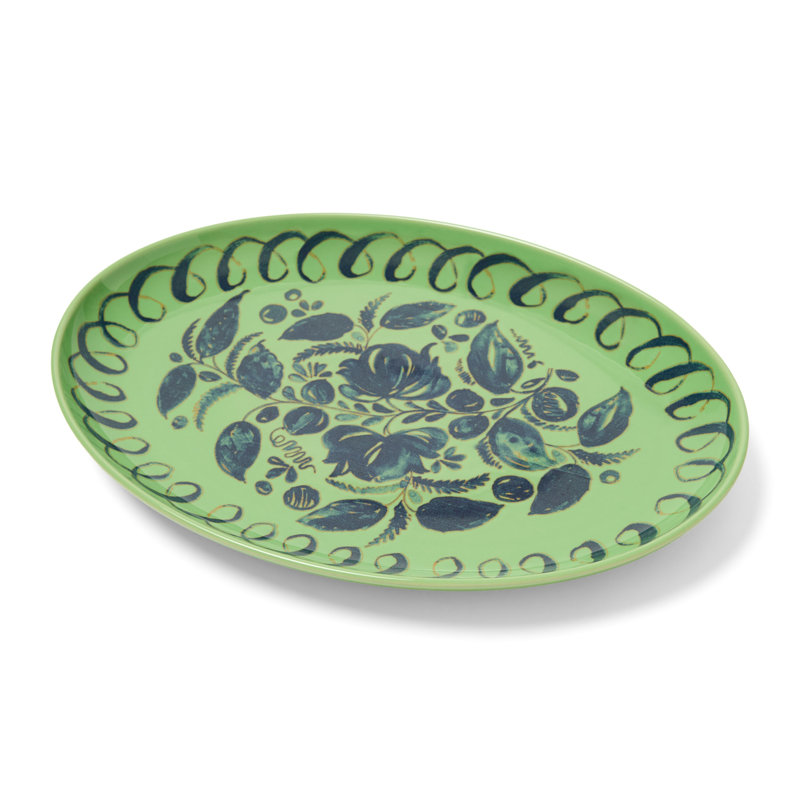 Plateau de service ovale herman - vert - 15,7 po x 11 po, Vert