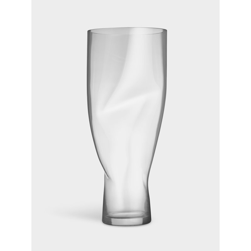 Squeeze Handmade Crystal Glass Table Vase, Clear